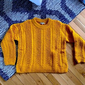 Madewell Yellow Crochet-Style Sweater